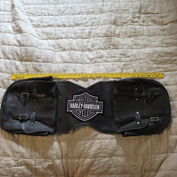 Vintage Harley Davidson Leather Throw Over  Saddle Bags Custom‎ - Picture 5 of 10